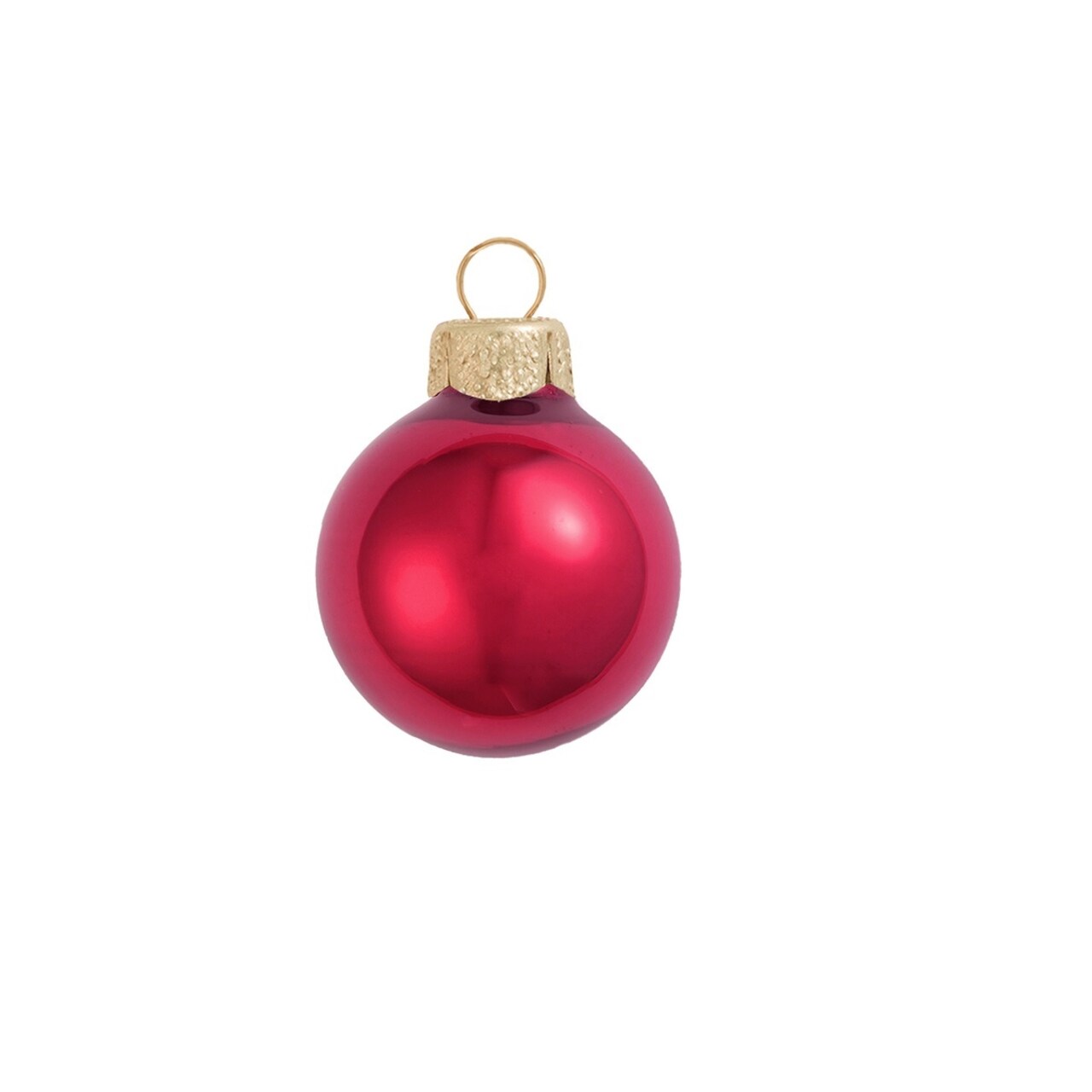 Whitehurst Pearl Finish Glass Christmas Ball Ornaments - 2.75" (70mm) - Rubine Red - 12ct